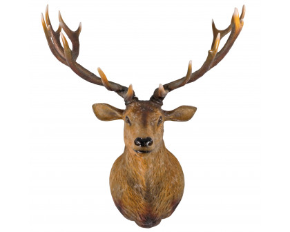 Toscano - Big Antler Buck Trophy Deer Head Wall Sculpture