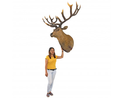 Toscano - Big Antler Buck Trophy Deer Head Wall Sculpture