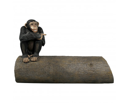 Toscano - Monkey See Monkey Do Chimpanzee Photo Op Sculptural Bench