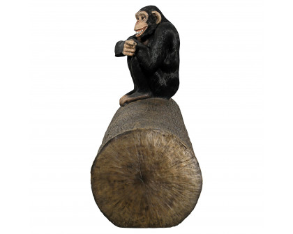 Toscano - Monkey See Monkey Do Chimpanzee Photo Op Sculptural Bench