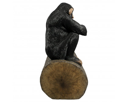 Toscano - Monkey See Monkey Do Chimpanzee Photo Op Sculptural Bench