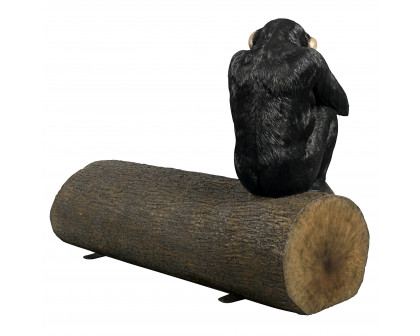 Toscano - Monkey See Monkey Do Chimpanzee Photo Op Sculptural Bench