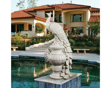 Toscano - Staverden Castle Peacock on an Urn Garden Statue