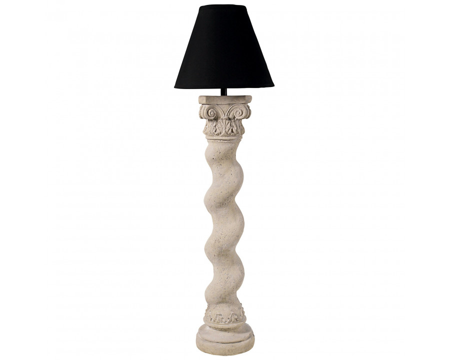 Toscano Bernini Barley Twist Column Floor Lamp - Faux Stone