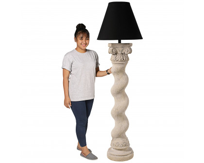 Toscano Bernini Barley Twist Column Floor Lamp - Faux Stone