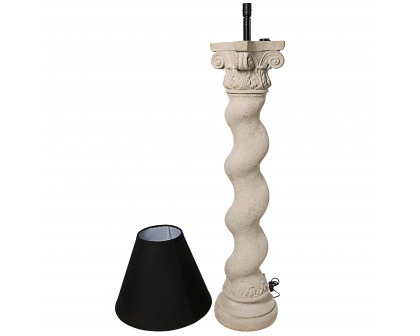 Toscano Bernini Barley Twist Column Floor Lamp - Faux Stone