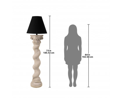 Toscano Bernini Barley Twist Column Floor Lamp - Faux Stone