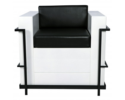 Toscano™ Modernist Lounge Chair - White/Black, Fiberglass