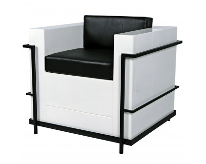 Toscano™ Modernist Lounge Chair - White/Black, Fiberglass