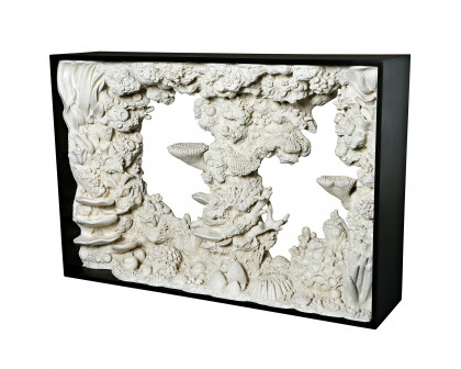 Toscano - Coral Reef Oceanside Sea Console Table in Black/White, Designer Resin