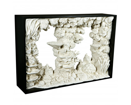 Toscano - Coral Reef Oceanside Sea Console Table in Black/White, Designer Resin