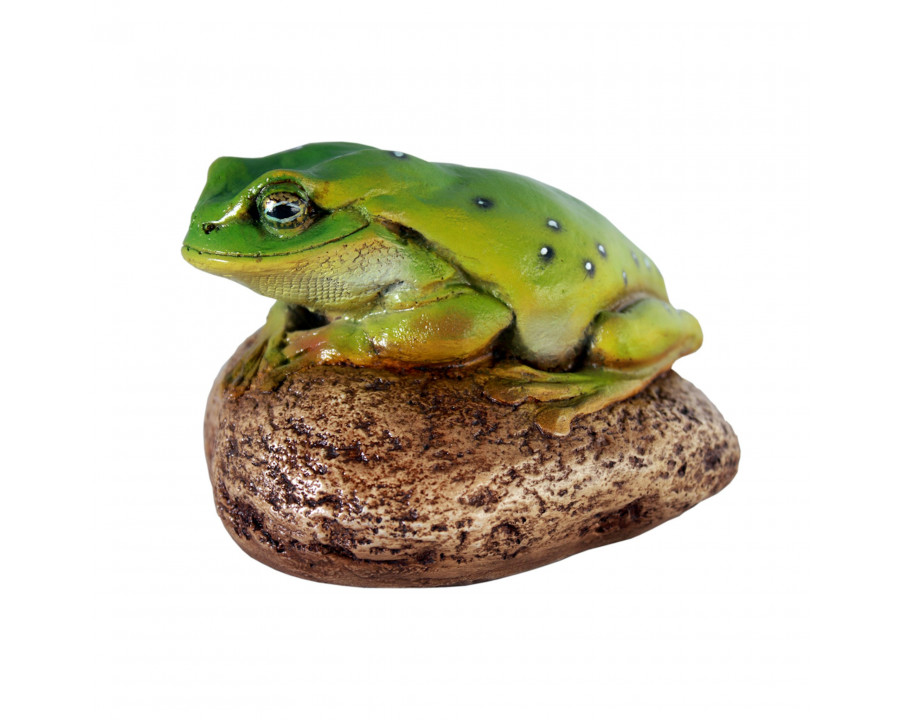 Toscano - Finneas the Frog Garden Rock Sitting Toad Statue