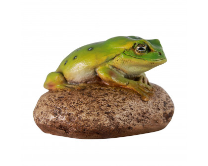 Toscano - Finneas the Frog Garden Rock Sitting Toad Statue