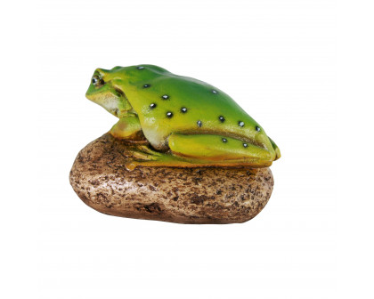 Toscano - Finneas the Frog Garden Rock Sitting Toad Statue