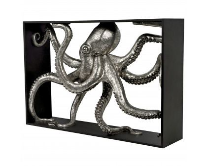 Toscano - Depths of the Sea Kraken Octopus Console Table in Black/Silver, Designer Resin