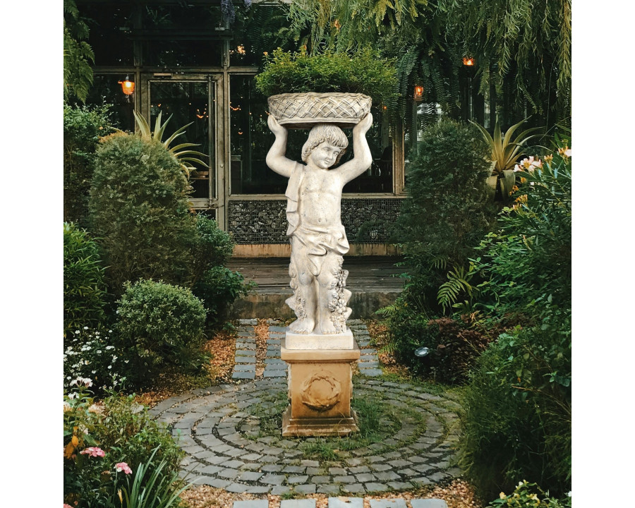 Toscano - Young Bacchus with Basket Planter Garden Statue