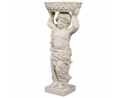 Toscano Young Bacchus with Basket Planter Garden Statue - Bacchus Left