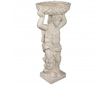 Toscano Young Bacchus with Basket Planter Garden Statue - Bacchus Left