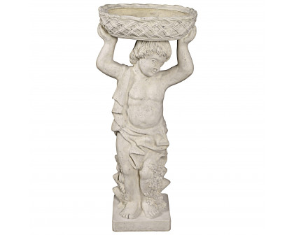 Toscano Young Bacchus with Basket Planter Garden Statue - Bacchus Left