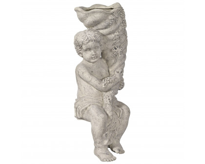 Toscano - Baby Zeus with the Horn of Plenty Cornucopia Planter Garden Statue