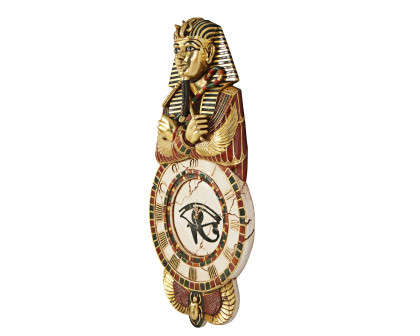 Toscano - Pharaoh Tut Medinet Habu Sculptural Egyptian Wall Clock