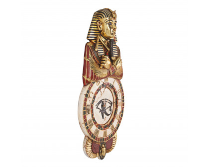 Toscano - Pharaoh Tut Medinet Habu Sculptural Egyptian Wall Clock