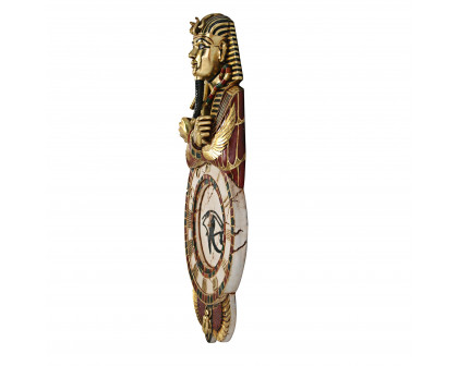 Toscano - Pharaoh Tut Medinet Habu Sculptural Egyptian Wall Clock