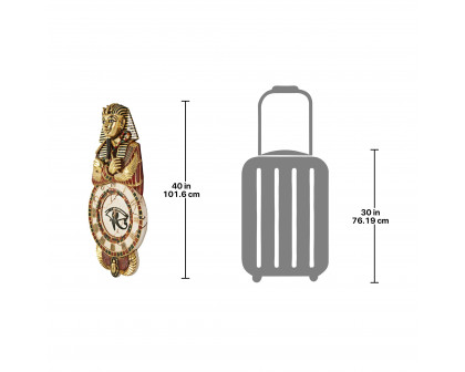 Toscano - Pharaoh Tut Medinet Habu Sculptural Egyptian Wall Clock