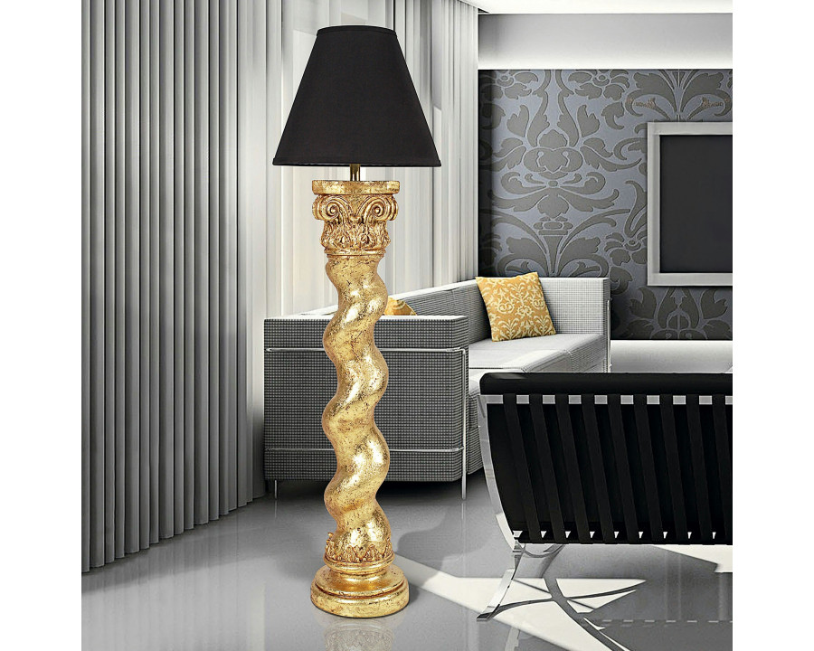 Toscano Bernini Barley Twist Column Floor Lamp - Gold