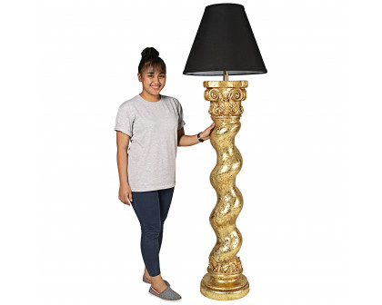 Toscano Bernini Barley Twist Column Floor Lamp - Gold