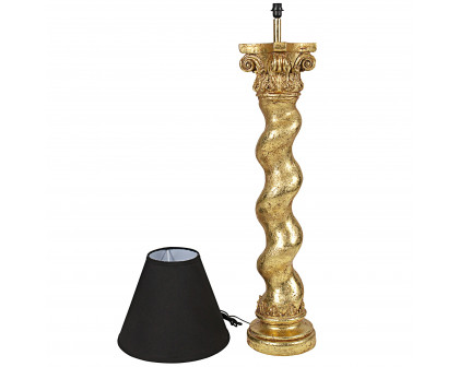 Toscano Bernini Barley Twist Column Floor Lamp - Gold