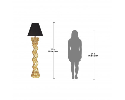 Toscano Bernini Barley Twist Column Floor Lamp - Gold