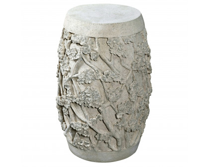 Toscano Sakura Cherry Blossom Asian Sculptural Pedestal Table - Stone, Fiberglass