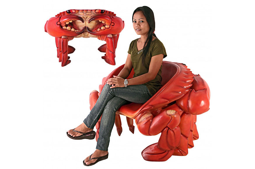 Toscano™ Red King Crab Sculptural Chair - Red, Fiberglass