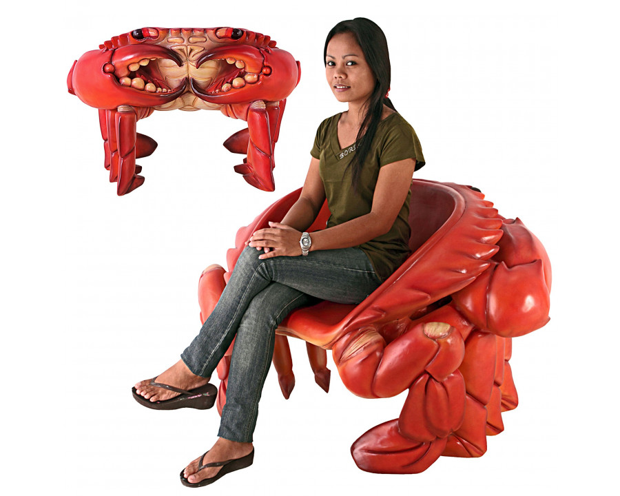 Toscano - Red King Crab Sculptural Chair in Red, Fiberglass