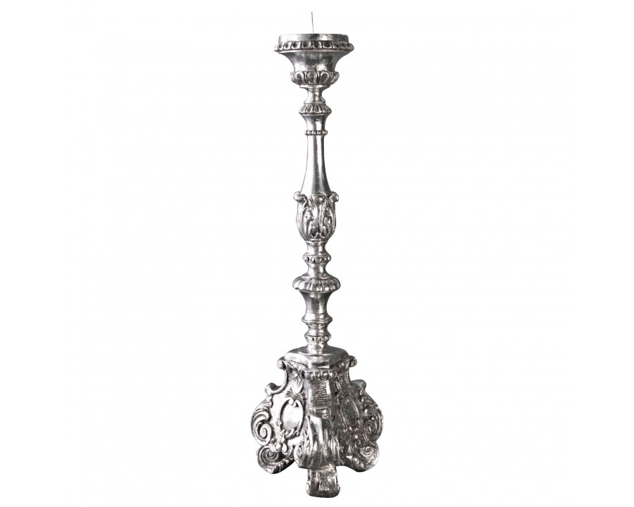 Toscano European Scroll-Footed Large Candlestick