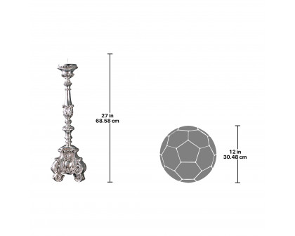 Toscano European Scroll-Footed Large Candlestick