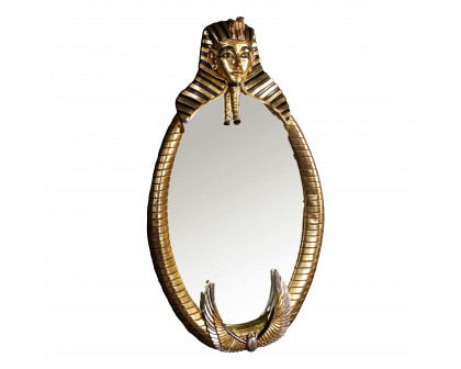 Toscano - The Spirit of Tutankhamen Egyptian Oval Mirror Wall Sculpture