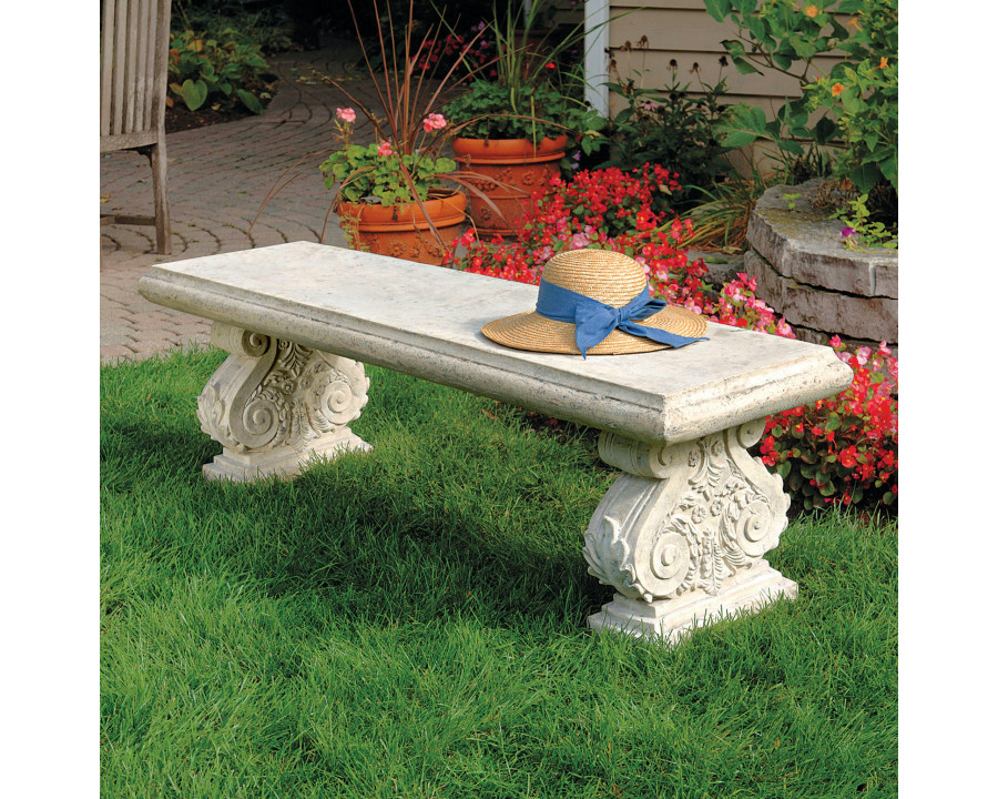 Toscano - Cambridge Yard Architectural Garden Bench in Fiberglass