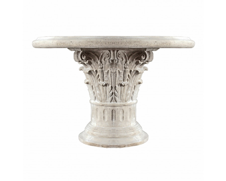 Toscano - Roman Corinthian Capital Architectural Table in Ancient Ivory, Fiberglass