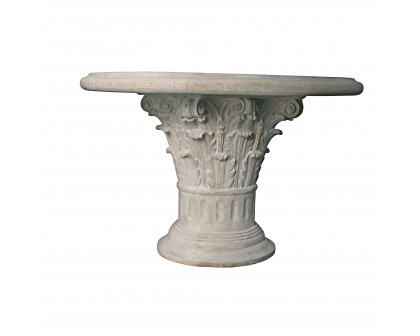 Toscano - Roman Corinthian Capital Architectural Table in Ancient Ivory, Fiberglass