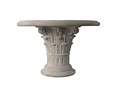 Toscano - Roman Corinthian Capital Architectural Table in Ancient Ivory, Fiberglass