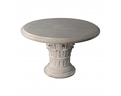 Toscano - Roman Corinthian Capital Architectural Table in Ancient Ivory, Fiberglass