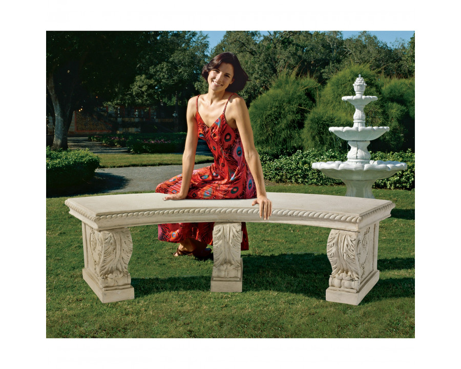 Toscano - The Salentino Crescent Garden Bench in Fiberglass