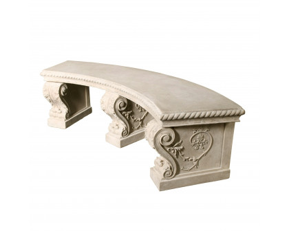 Toscano - The Salentino Crescent Garden Bench in Fiberglass