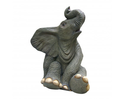 Toscano - Sitting Baby Elephant Garden Statue