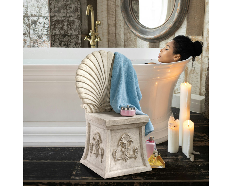 Toscano - Villa Tivoli Spa Stool in Ancient Ivory