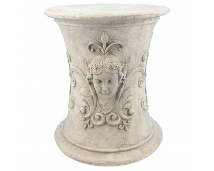 Toscano - Flora Goddess of Spring Neoclassical French Spa Stool in Ancient Ivory, Fiberglass