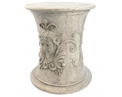 Toscano - Flora Goddess of Spring Neoclassical French Spa Stool in Ancient Ivory, Fiberglass