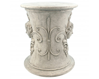 Toscano - Flora Goddess of Spring Neoclassical French Spa Stool in Ancient Ivory, Fiberglass